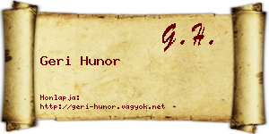 Geri Hunor névjegykártya